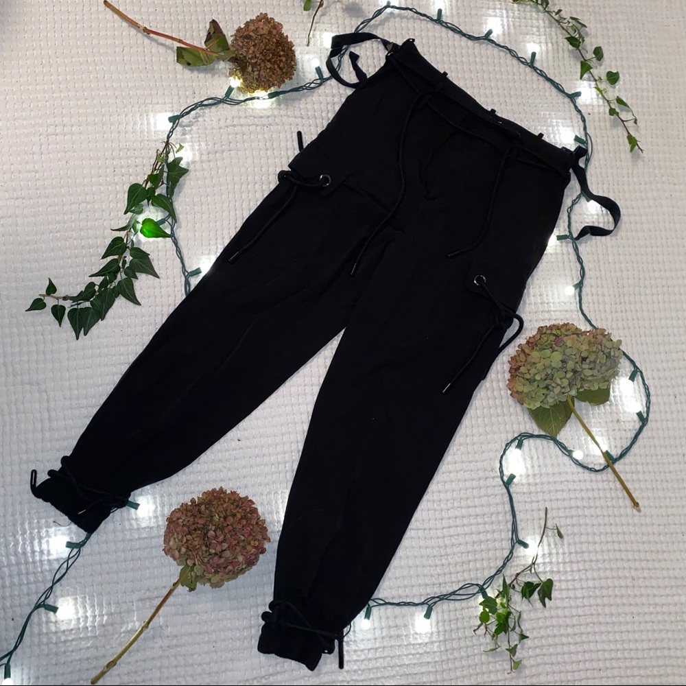 Black Multi Tie Pants